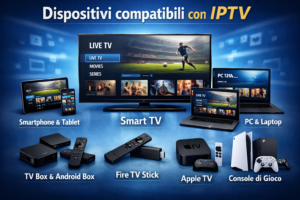 IPTV a pagamento su diversi dispositivi come Smart TV, smartphone e Fire TV Stick
